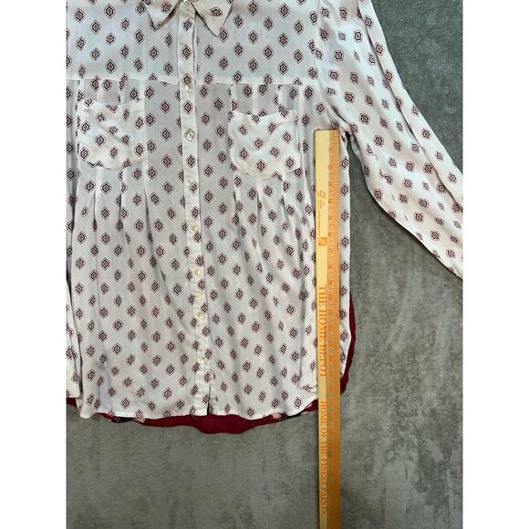 Style&Co Geometric Long Sleeve Button-Up Shirt Multicolor Womens Medium Western - Picture 3 of 8